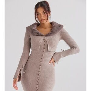NEW House of CB Dahlia Cardigan Camel / Beige Small